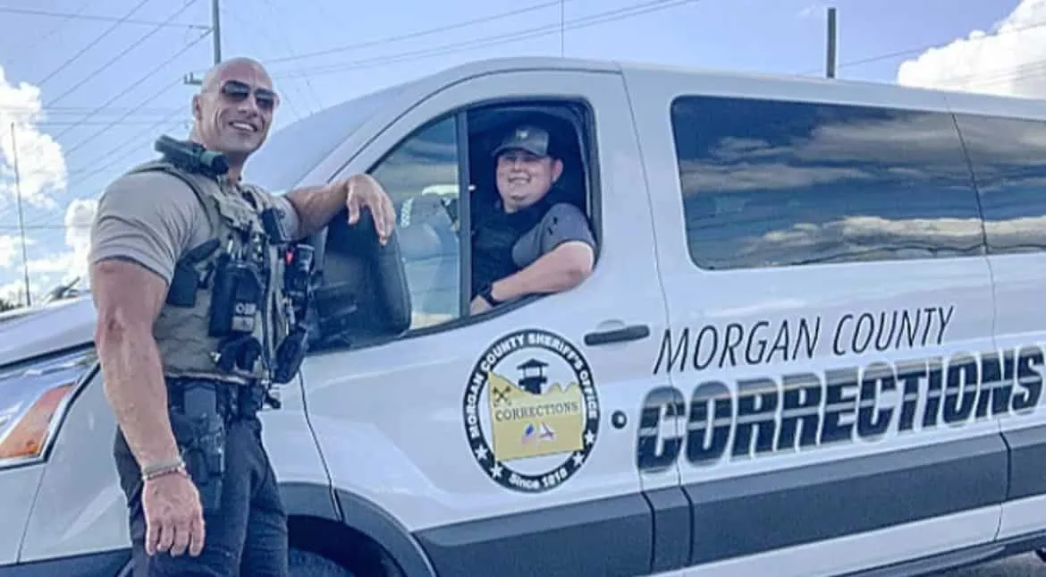 Dwayne Johnson with his look-alike